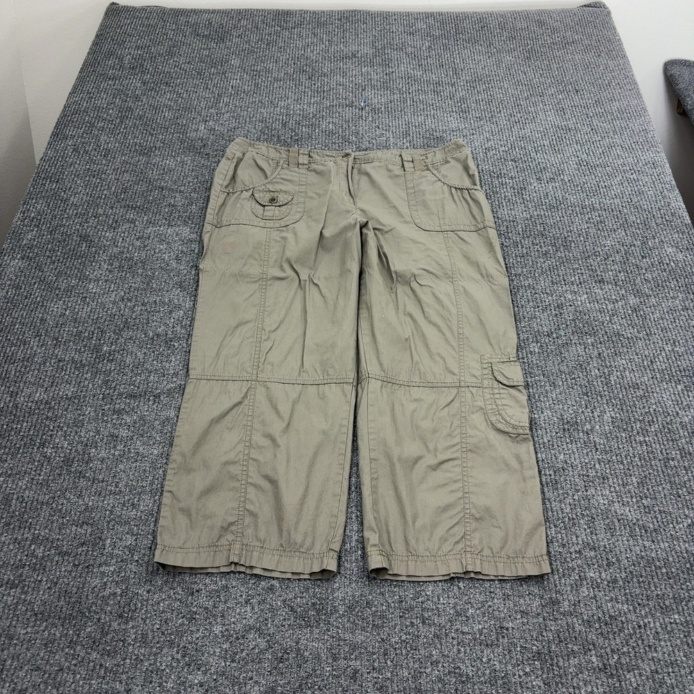 Sandro Capri Pants Womens 16 Khaki‎ Cotton Cargo Casual Gorpcore